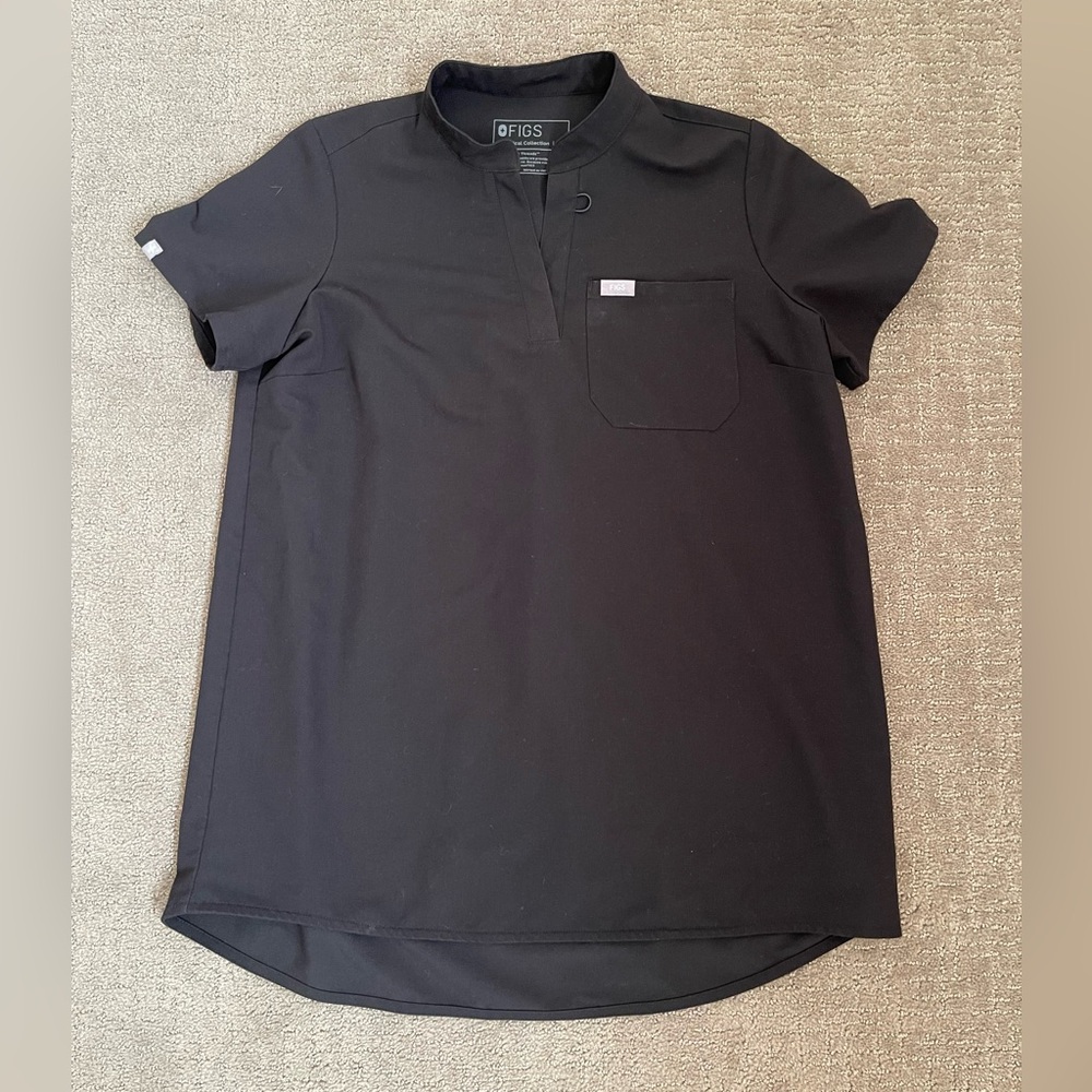 FIGS Kitale Maternity Scrub Top Short Sleeve Black Size Small - Picture 3 of 6